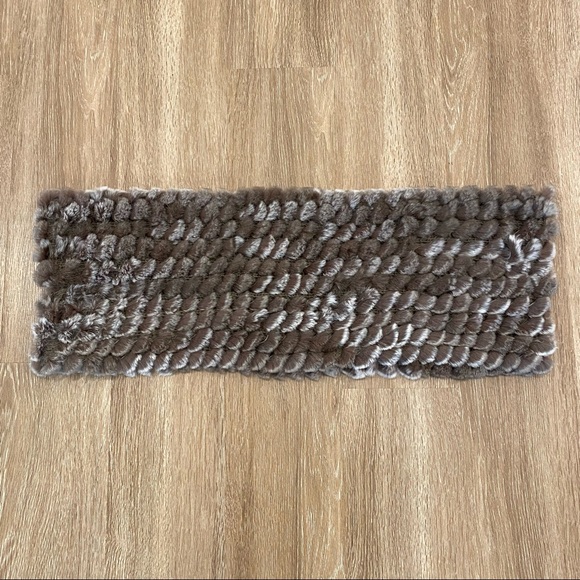 Adrienne Landau Real Fur Rabbit Infinity Scarf Cowl Brown - Picture 5 of 9